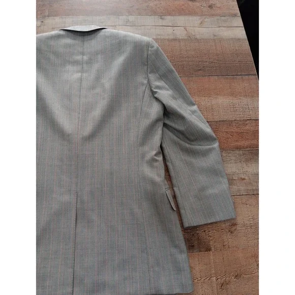 Yves Saint Laurent Rive Gauche Blazer Size 50r wool And silk Striped 2417 - Picture 14 of 16